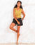 Short avec ceinture en jute amovible (noir)