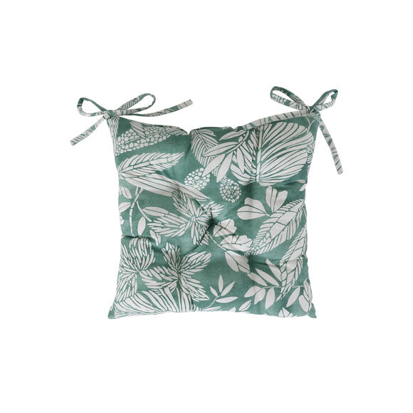 Galette de chaise carrée imprimée - lot de 2 (vert amande)