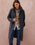 Imperm&eacute;able long d&eacute;perlant, doublure satin&eacute;e (marine)