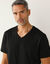 Tee-shirt col V manches courtes - lot de 3 (noir)