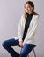 Lang vest, patenttricot met mohairtouch (ecru)
