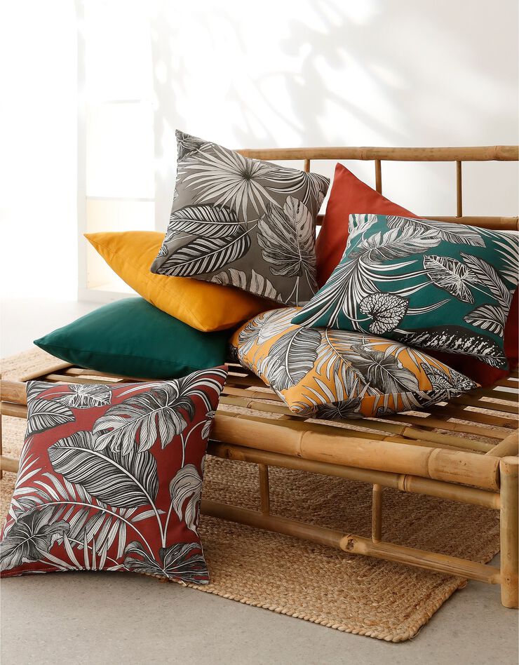 Housse de coussin imprimé tropical - lot de 2 (vert)