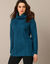 Pull tunique torsadé à col roulé (bleu paon)