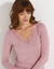 Warm T-shirt met lange mouwen, in wolmengeling (grijsroze)