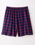 Katoen pyjamashort met ruitenprint (marine / rood)