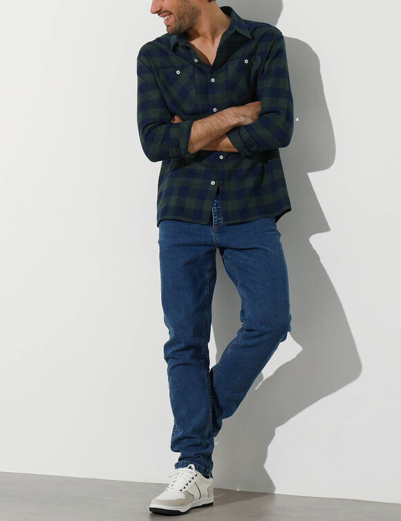 Hemd in flanel met Schotse ruiten (groen / marine)