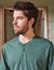 T-shirt met Tunesische hals en lange mouwen (groen)
