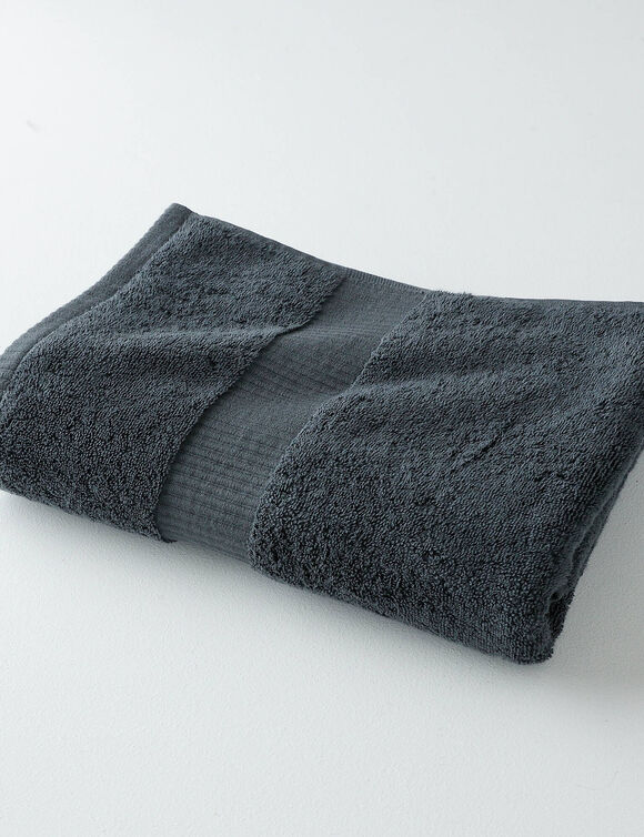 Collection serviettes de bain unies 640g/m2 confort prestige (carbone)