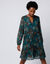 Robe courte pliss&eacute;e imprim&eacute;e (vert / chocolat)