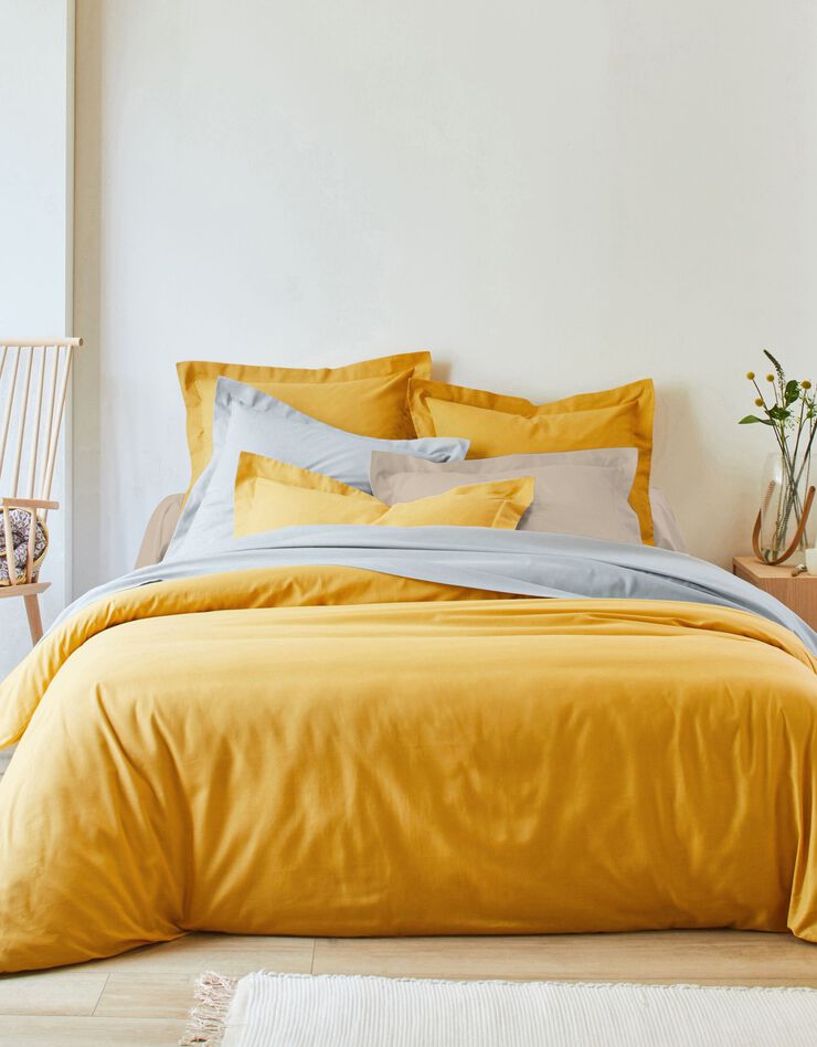 Linge de lit uni polyester-coton Colombine (sable)