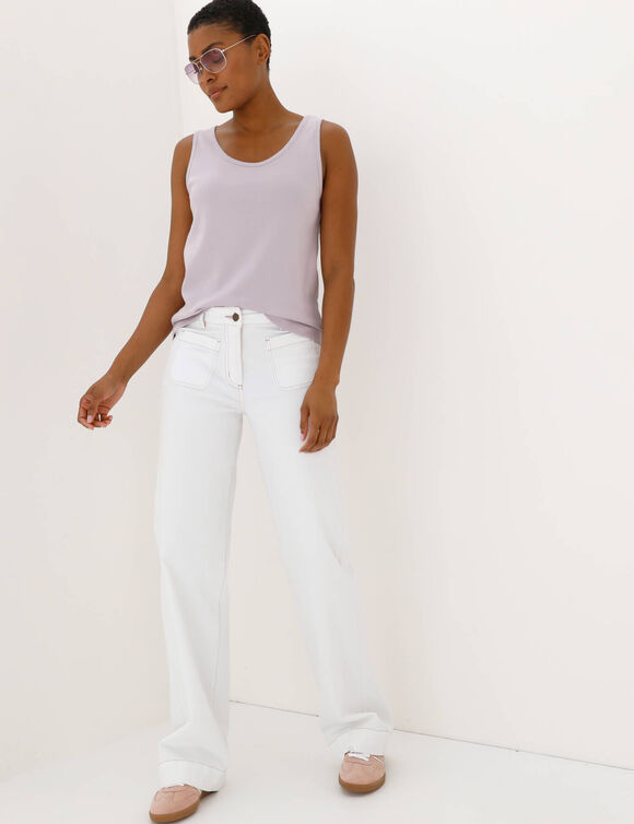 D&eacute;bardeur uni col rond (parme)