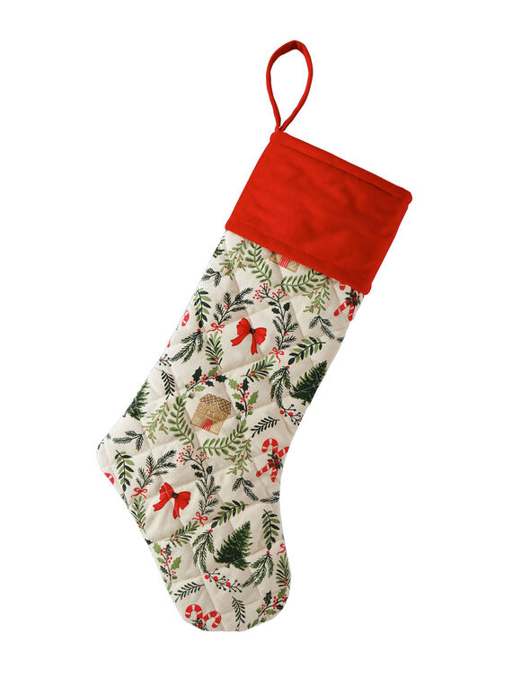 Chaussette de No&euml;l d&eacute;corative. (rouge)