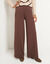 Ruime broek met vloeiende lijn en elastische tailleband, van stretchviscose (chocolade)