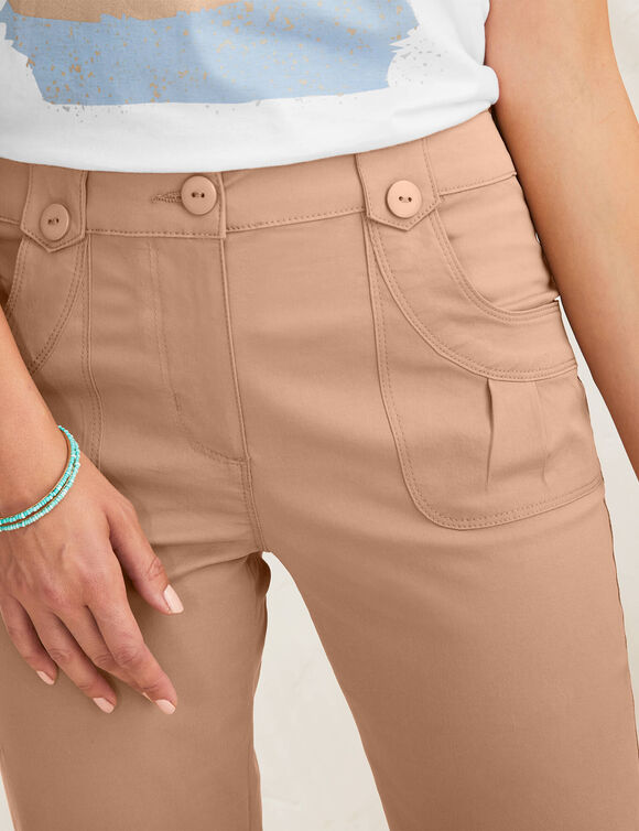 Pantacourt droit stretch (noisette)