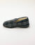 Herenpantoffels met geruit motief, gevoerd met wol (grijs / blauw)