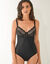 Body in kant en steungevend tricot - met beugels (zwart)