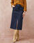 Jupe fendue longueur midi, denim souple (brut) Jupe fendue longueur midi, denim souple (brut)