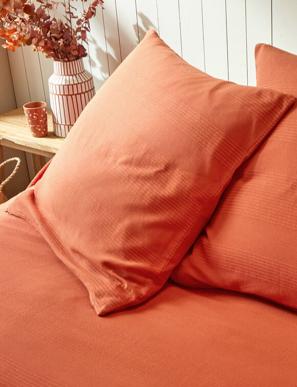 Geweven bedsprei in effen katoen (terracotta)