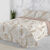 Gematelasseerde bedsprei met verenprint (beige)