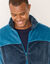 Tweekleurige blouson met rits, fleece met pluchetouch (eendenblauw / marine)