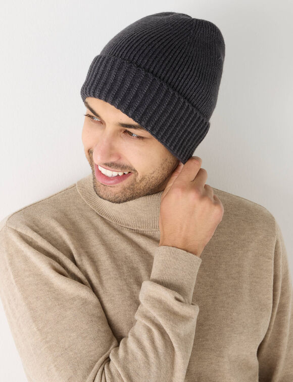 Muts gevoerd met fleecetricot (grijs)