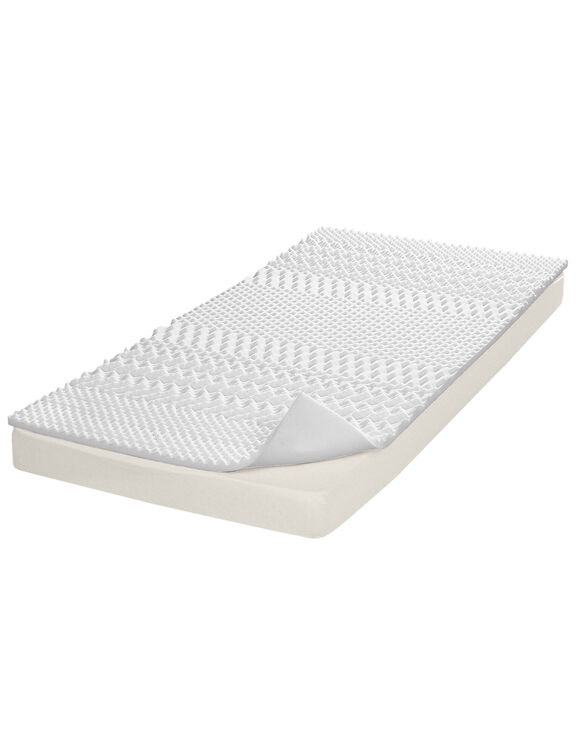 Surmatelas multisoutien &agrave; m&eacute;moire de forme 7 zones (blanc)