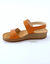 Sandales scratchées largeur confort en cuir (marron)