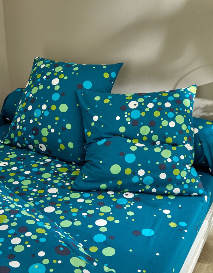 Linge de lit Pétillant coton  (bleu paon)