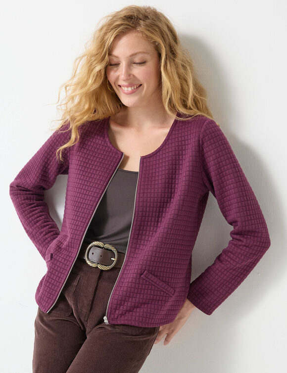 Veste matelassée zippée (prune)