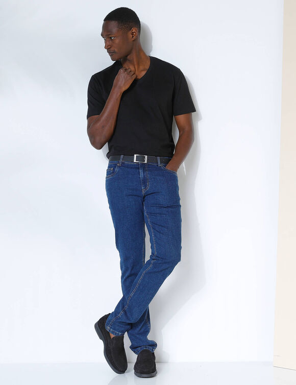 Tee-shirt col V manches courtes (noir)