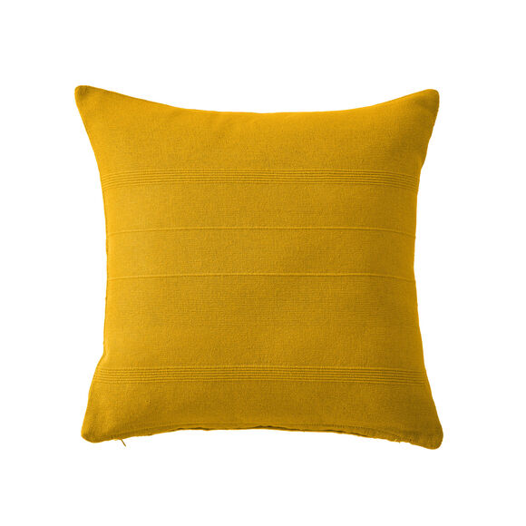Housse coussin unie coton tissage artisanal - lot de 2 (curry)