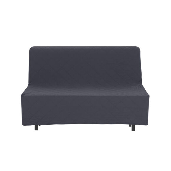 Housse canap&eacute; BZ coton bachette uni matelass&eacute; (gris anthracite)