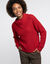 Pull &agrave; col asym&eacute;trique en maille anglaise, tricot fantaisie (rouge)