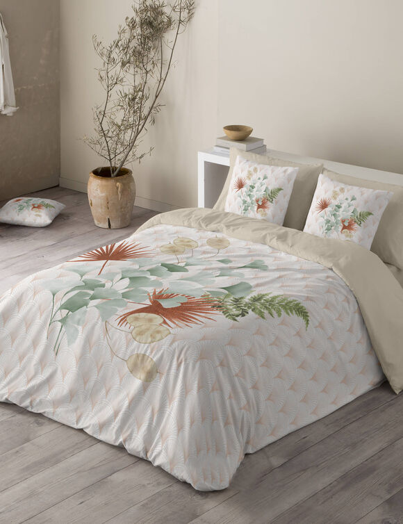 Linge de lit Eve en coton imprimé fleuri (blanc)