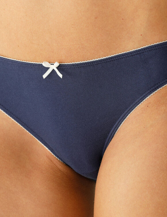 Slip coton stretch imprimé "fleurs' - lot de 4 (bleu / vert)