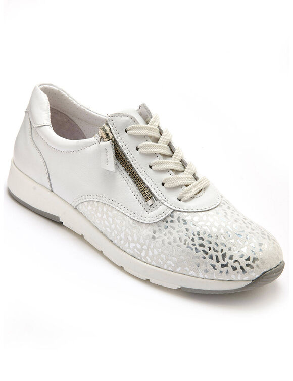 Derby's in leer Hallux Confort (wit / zilverkleurig)