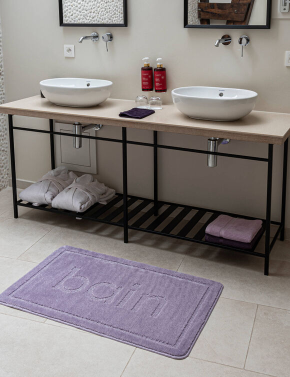 Tapis de bain motif "bain" (lilas)