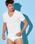 T-shirt met V-hals - herenondergoed, set van 2 (wit)