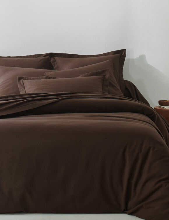 Linge de lit uni - flanelle 160 g/m&sup2; (chocolat)