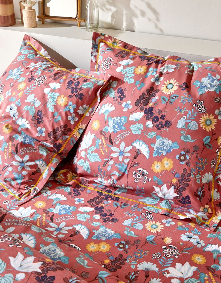 Bedlinnen Kelly in katoen met bloemenprint (rozenhout)