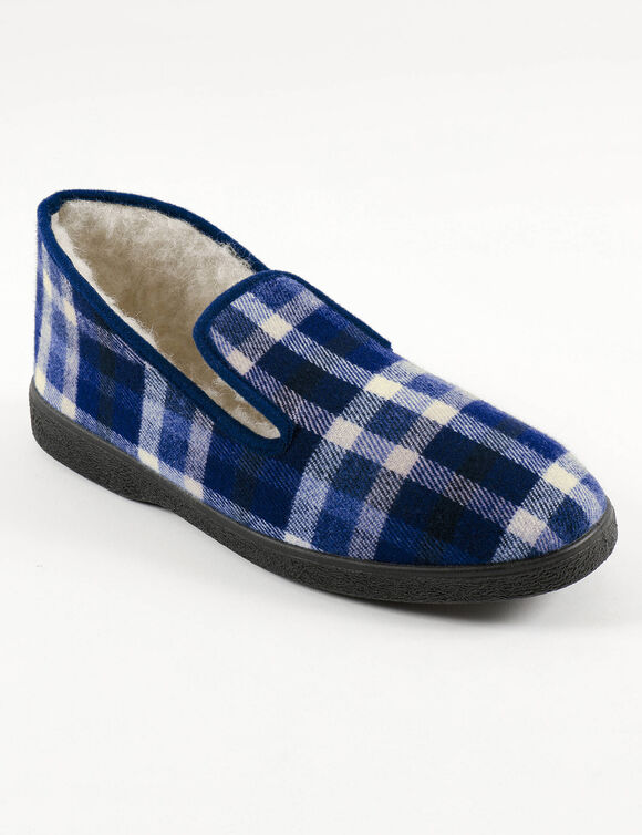 Charentaises homme fourrées - jusqu'au 47 (bleu)