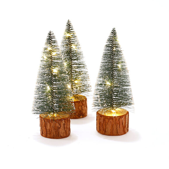 Sapin lumineux à LED - lot de 3  (vert)