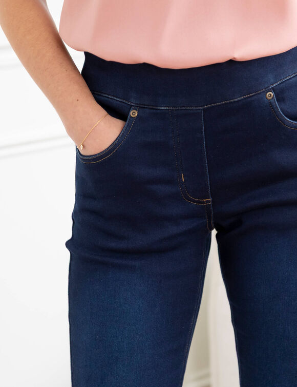Jegging fuselé ultra stretch, maille effet jean (dark blue)