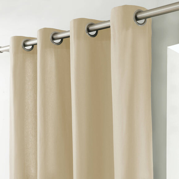Rideau bachette uni tamisant oeillets (écru)