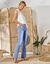 Jean bootcut ultra stretch, maille effet jean, grande stature (bleached)
