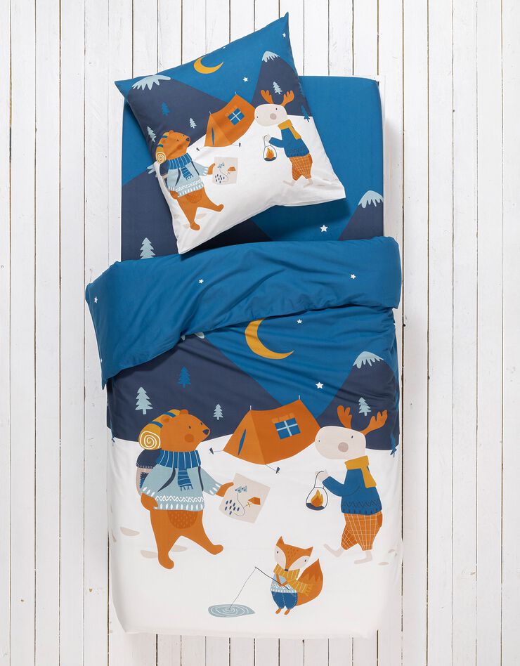 Linge de lit enfant imprimé Rando - coton  (blanc)