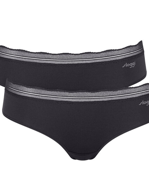 Go Blush hipster-slipje - set van 2 (zwart)