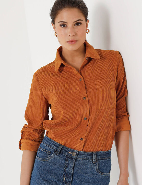 Chemise en velours côtelé (miel)
