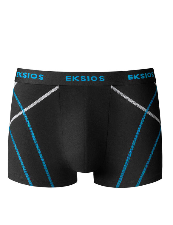 Boxer fermé uni élastiqué surpiqûres contrastées - lot de 4 (gris / noir)