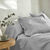 Couvre-lit matelass&eacute; microfibre motif g&eacute;om&eacute;trique (gris perle)